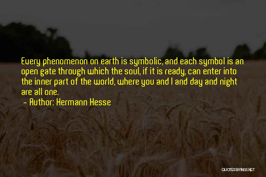 Hermann Hesse Quotes: Every Phenomenon On Earth Is Symbolic, And Each Symbol Is An Open Gate Through Which The Soul, If It Is