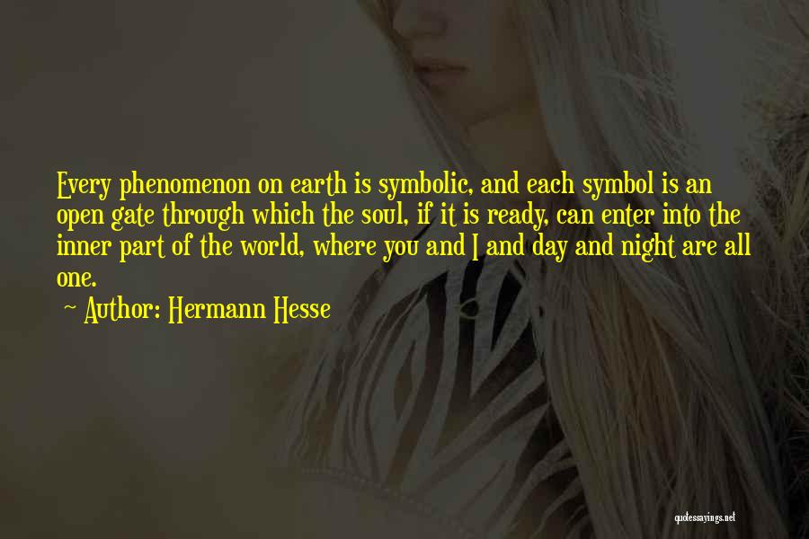 Hermann Hesse Quotes: Every Phenomenon On Earth Is Symbolic, And Each Symbol Is An Open Gate Through Which The Soul, If It Is