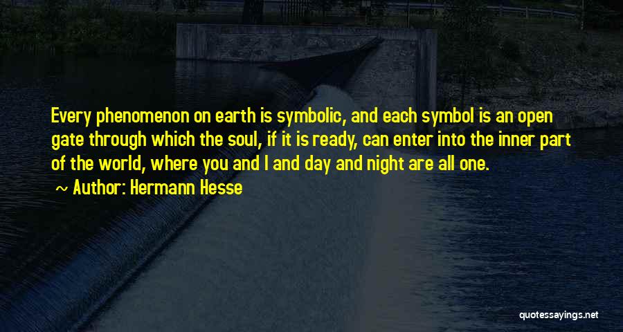 Hermann Hesse Quotes: Every Phenomenon On Earth Is Symbolic, And Each Symbol Is An Open Gate Through Which The Soul, If It Is