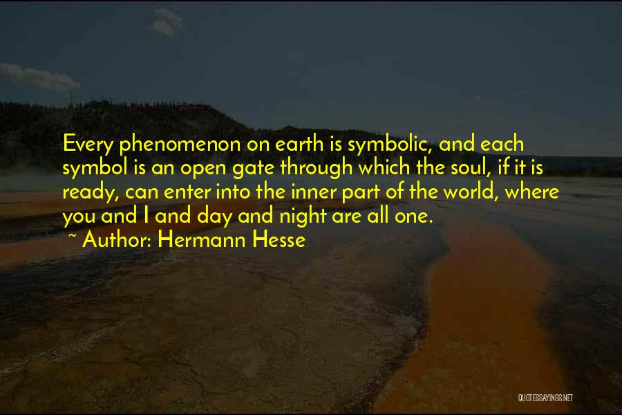 Hermann Hesse Quotes: Every Phenomenon On Earth Is Symbolic, And Each Symbol Is An Open Gate Through Which The Soul, If It Is