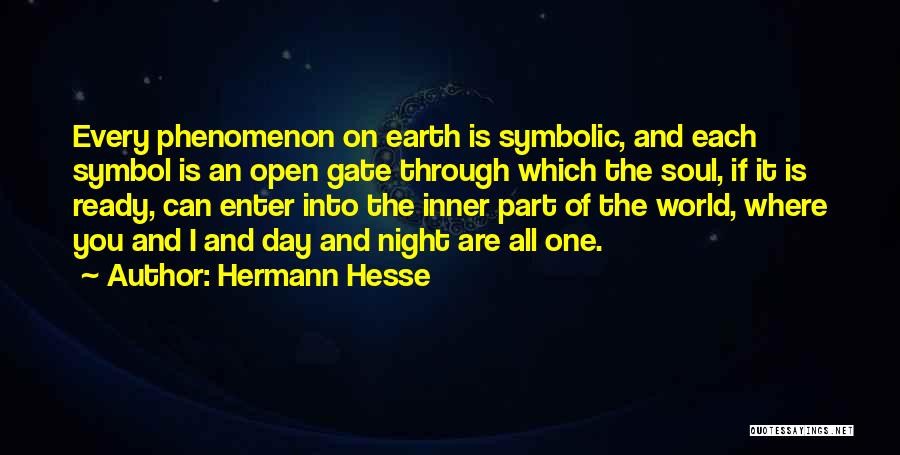 Hermann Hesse Quotes: Every Phenomenon On Earth Is Symbolic, And Each Symbol Is An Open Gate Through Which The Soul, If It Is