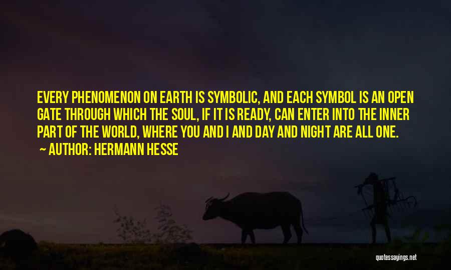 Hermann Hesse Quotes: Every Phenomenon On Earth Is Symbolic, And Each Symbol Is An Open Gate Through Which The Soul, If It Is