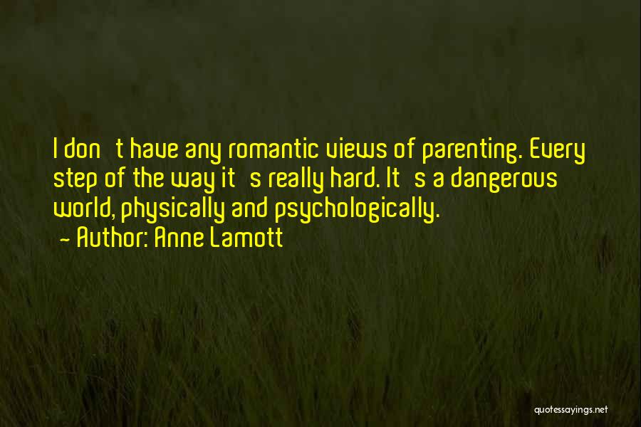 Anne Lamott Quotes: I Don't Have Any Romantic Views Of Parenting. Every Step Of The Way It's Really Hard. It's A Dangerous World,