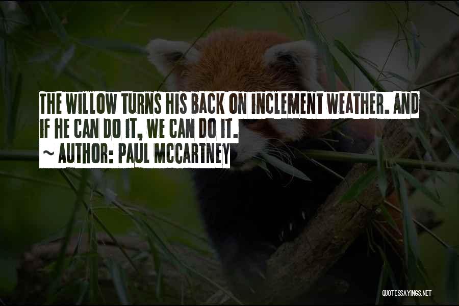 Paul McCartney Quotes: The Willow Turns His Back On Inclement Weather. And If He Can Do It, We Can Do It.