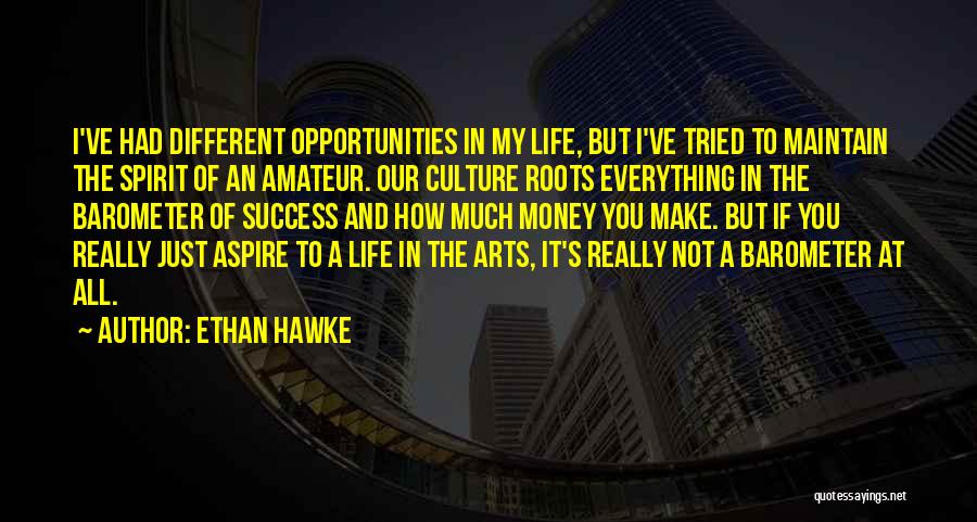 Ethan Hawke Quotes: I've Had Different Opportunities In My Life, But I've Tried To Maintain The Spirit Of An Amateur. Our Culture Roots