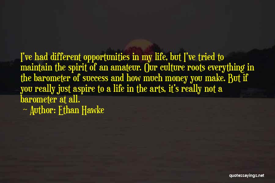 Ethan Hawke Quotes: I've Had Different Opportunities In My Life, But I've Tried To Maintain The Spirit Of An Amateur. Our Culture Roots