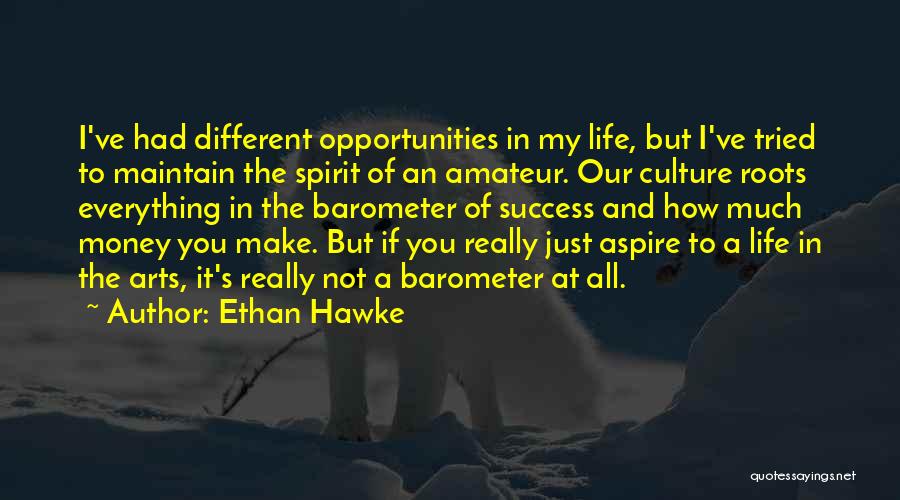 Ethan Hawke Quotes: I've Had Different Opportunities In My Life, But I've Tried To Maintain The Spirit Of An Amateur. Our Culture Roots