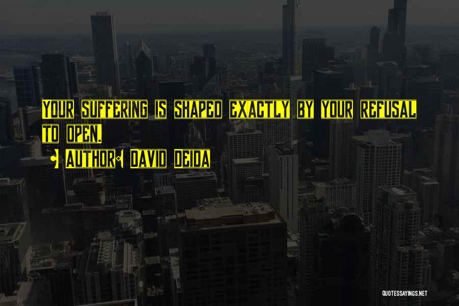 David Deida Quotes: Your Suffering Is Shaped Exactly By Your Refusal To Open.