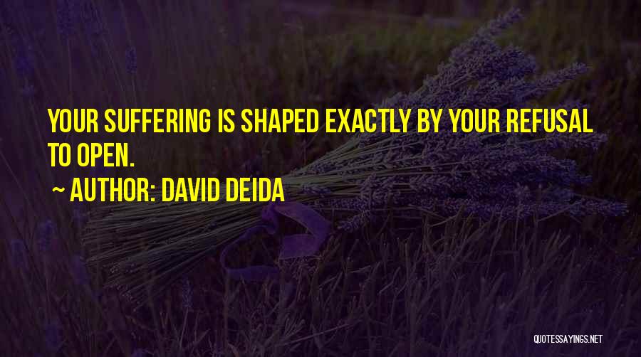 David Deida Quotes: Your Suffering Is Shaped Exactly By Your Refusal To Open.