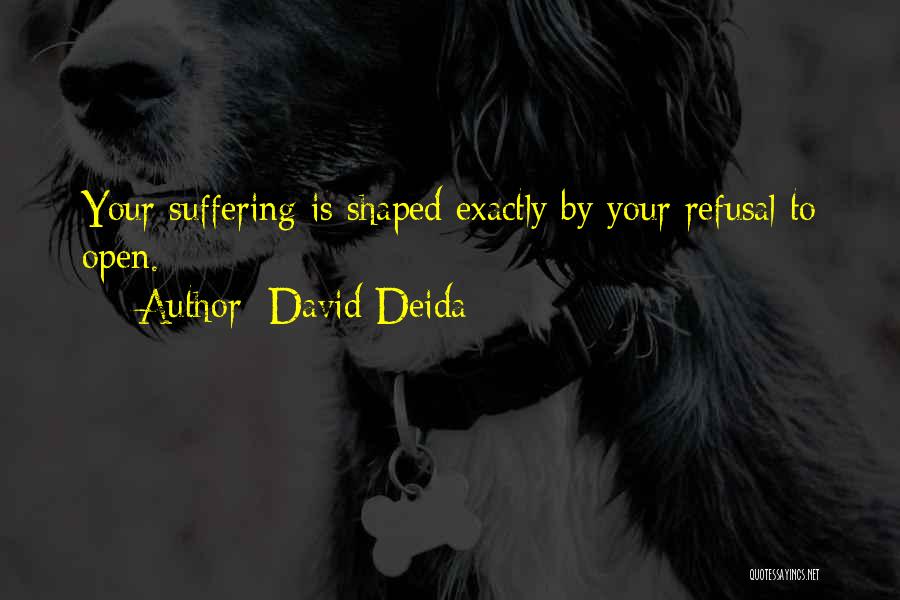 David Deida Quotes: Your Suffering Is Shaped Exactly By Your Refusal To Open.