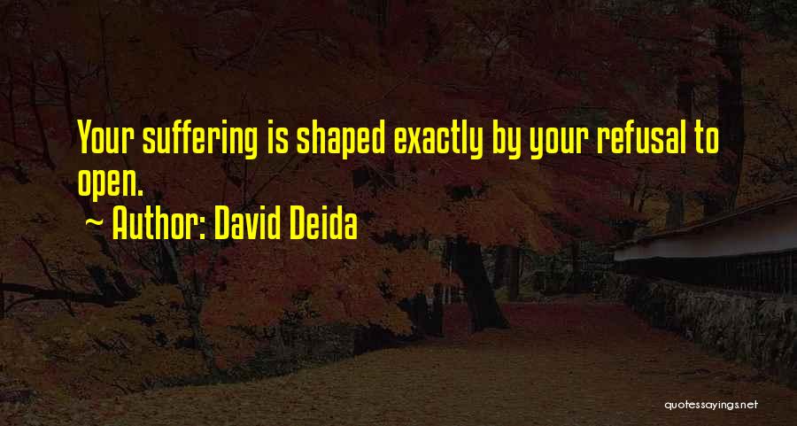 David Deida Quotes: Your Suffering Is Shaped Exactly By Your Refusal To Open.
