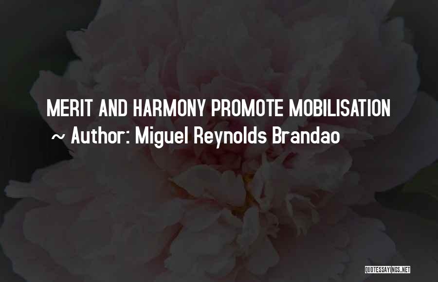 Miguel Reynolds Brandao Quotes: Merit And Harmony Promote Mobilisation