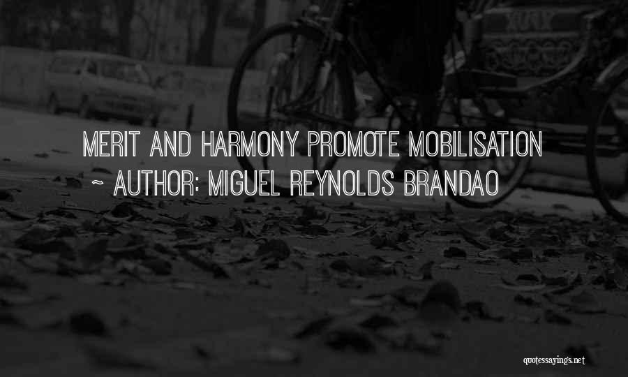 Miguel Reynolds Brandao Quotes: Merit And Harmony Promote Mobilisation