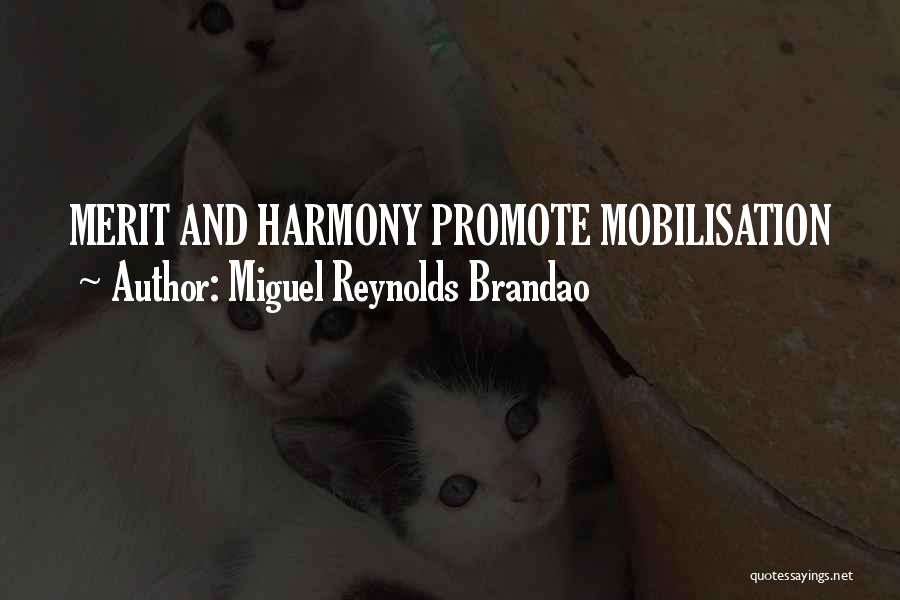 Miguel Reynolds Brandao Quotes: Merit And Harmony Promote Mobilisation
