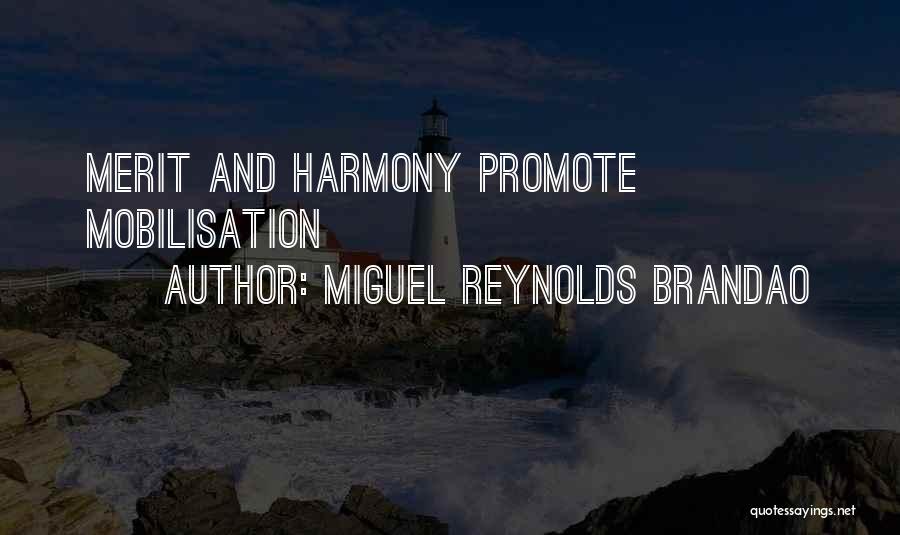 Miguel Reynolds Brandao Quotes: Merit And Harmony Promote Mobilisation