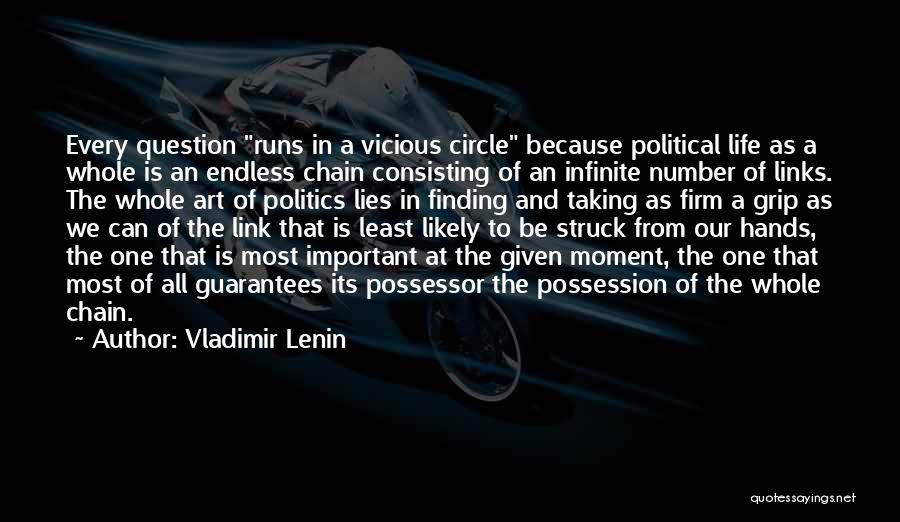 Vladimir Lenin Quotes: Every Question Runs In A Vicious Circle Because Political Life As A Whole Is An Endless Chain Consisting Of An