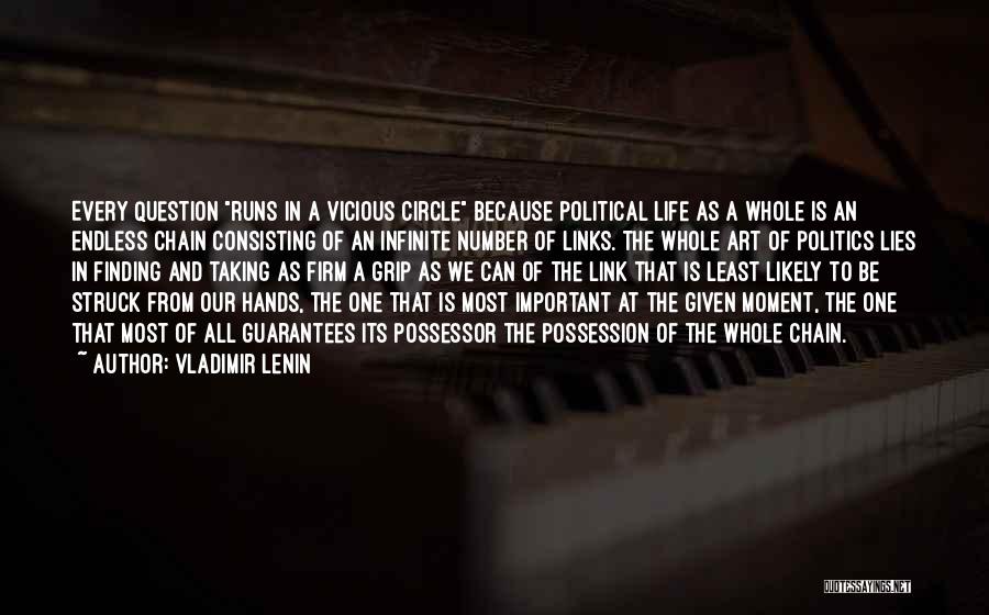 Vladimir Lenin Quotes: Every Question Runs In A Vicious Circle Because Political Life As A Whole Is An Endless Chain Consisting Of An