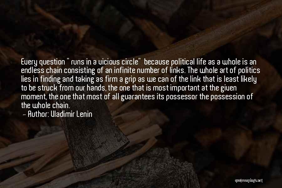 Vladimir Lenin Quotes: Every Question Runs In A Vicious Circle Because Political Life As A Whole Is An Endless Chain Consisting Of An