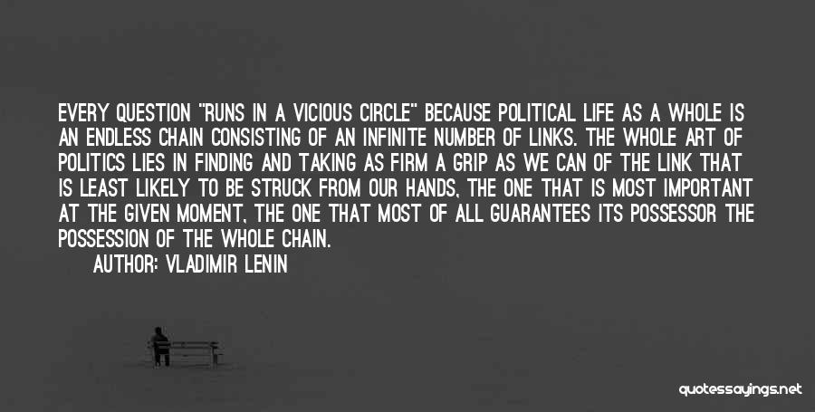 Vladimir Lenin Quotes: Every Question Runs In A Vicious Circle Because Political Life As A Whole Is An Endless Chain Consisting Of An