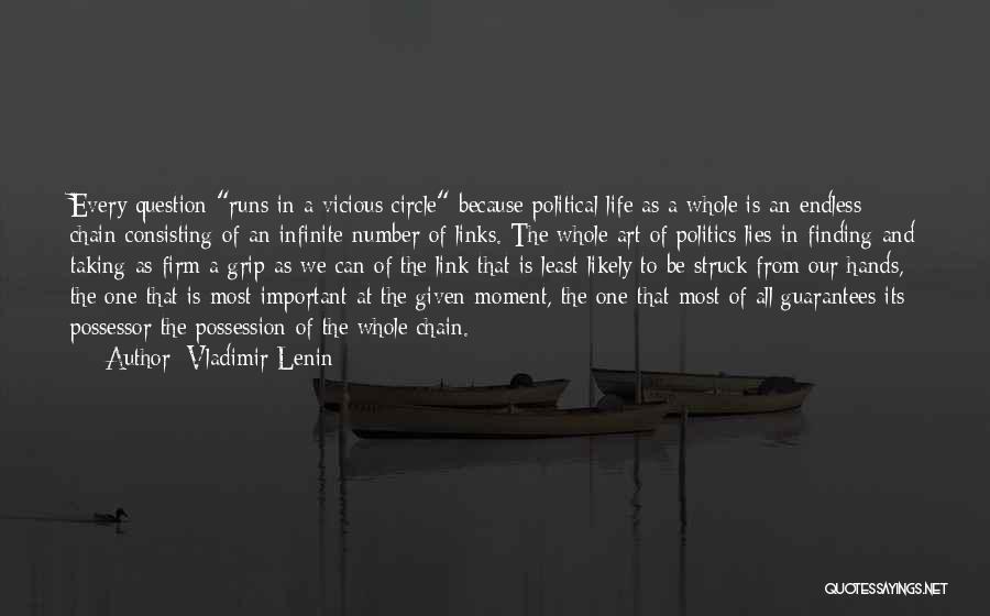 Vladimir Lenin Quotes: Every Question Runs In A Vicious Circle Because Political Life As A Whole Is An Endless Chain Consisting Of An