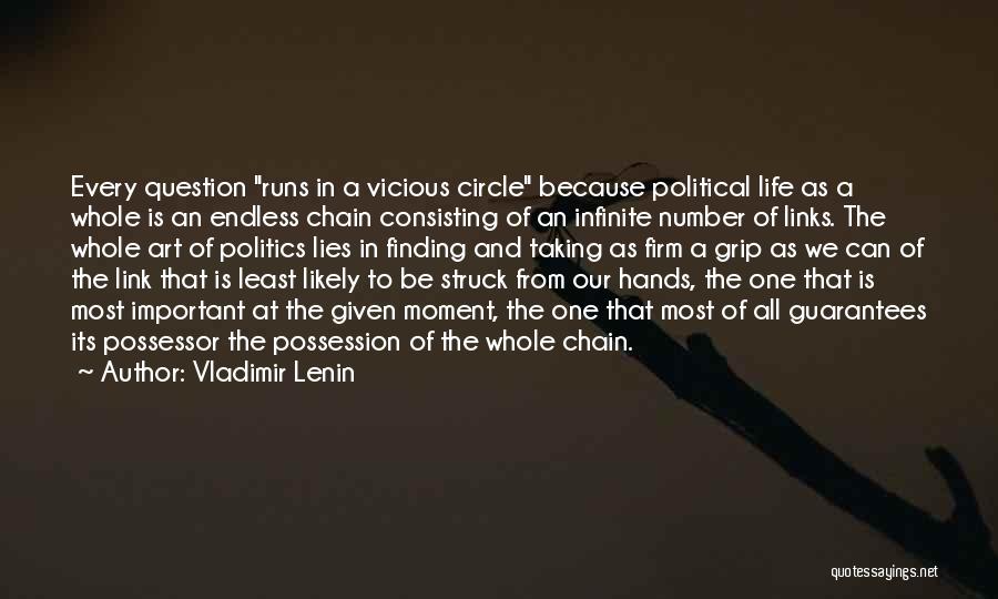 Vladimir Lenin Quotes: Every Question Runs In A Vicious Circle Because Political Life As A Whole Is An Endless Chain Consisting Of An