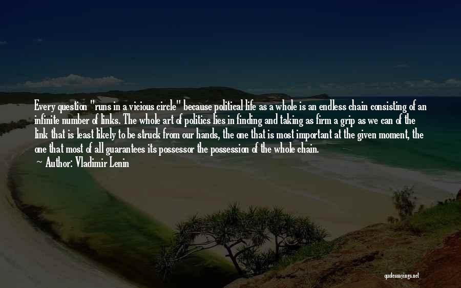 Vladimir Lenin Quotes: Every Question Runs In A Vicious Circle Because Political Life As A Whole Is An Endless Chain Consisting Of An