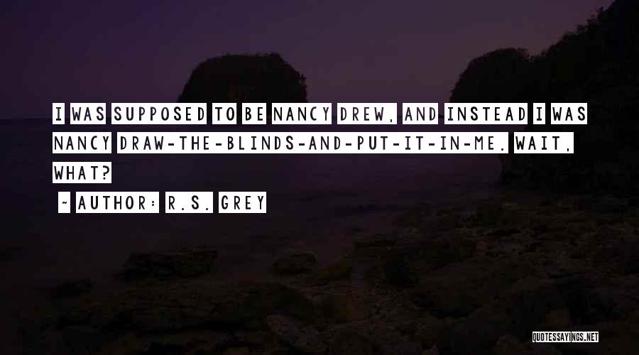 R.S. Grey Quotes: I Was Supposed To Be Nancy Drew, And Instead I Was Nancy Draw-the-blinds-and-put-it-in-me. Wait, What?