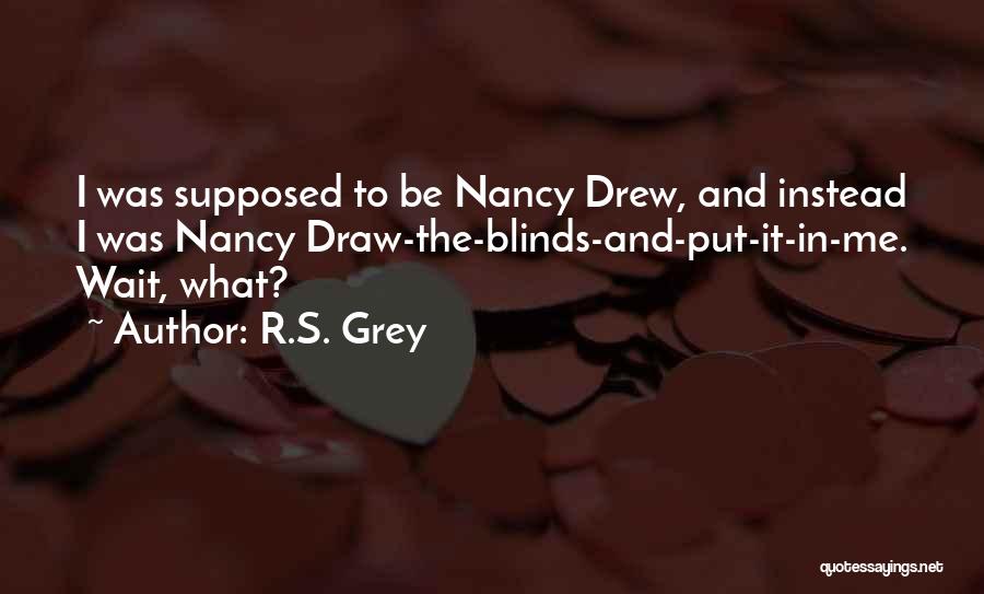 R.S. Grey Quotes: I Was Supposed To Be Nancy Drew, And Instead I Was Nancy Draw-the-blinds-and-put-it-in-me. Wait, What?