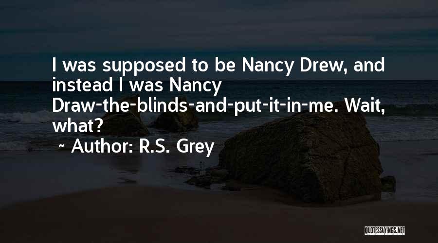 R.S. Grey Quotes: I Was Supposed To Be Nancy Drew, And Instead I Was Nancy Draw-the-blinds-and-put-it-in-me. Wait, What?