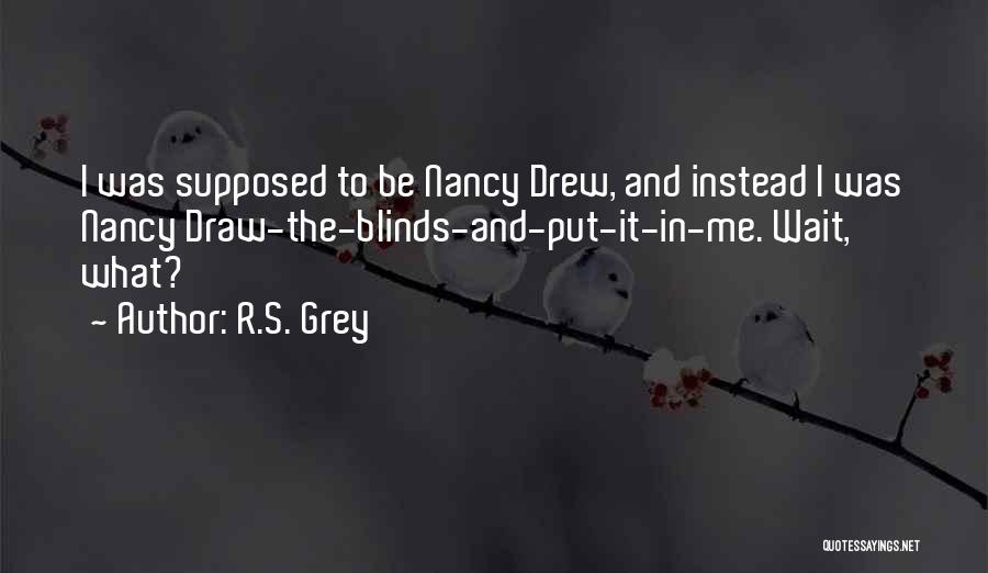 R.S. Grey Quotes: I Was Supposed To Be Nancy Drew, And Instead I Was Nancy Draw-the-blinds-and-put-it-in-me. Wait, What?