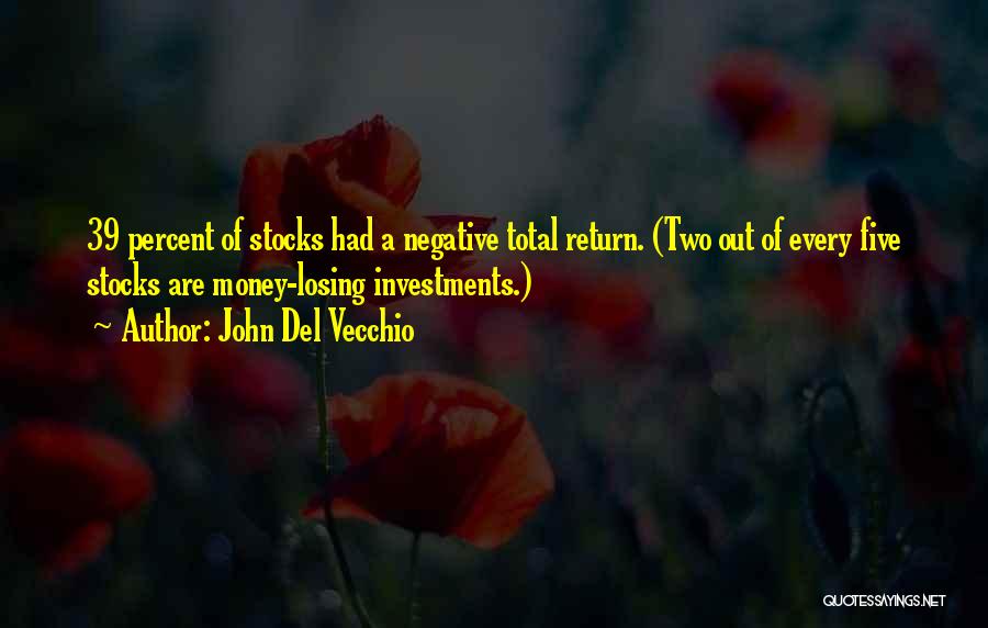 John Del Vecchio Quotes: 39 Percent Of Stocks Had A Negative Total Return. (two Out Of Every Five Stocks Are Money-losing Investments.)