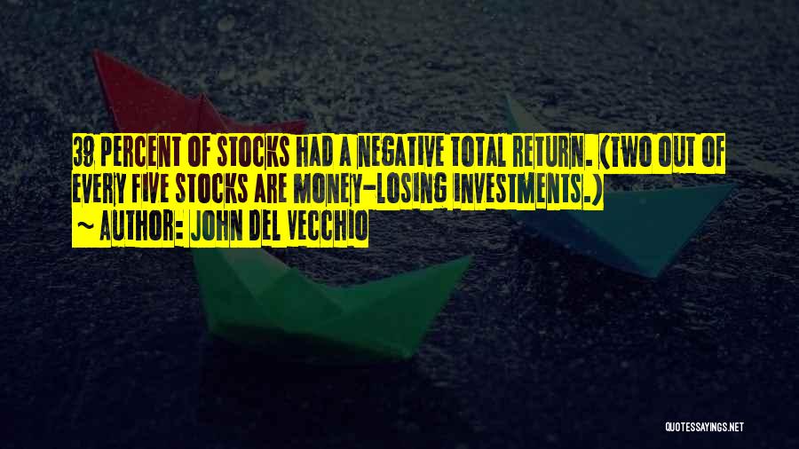 John Del Vecchio Quotes: 39 Percent Of Stocks Had A Negative Total Return. (two Out Of Every Five Stocks Are Money-losing Investments.)