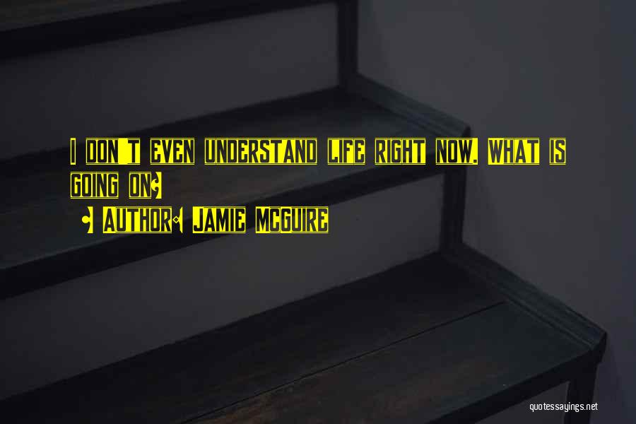 Jamie McGuire Quotes: I Don't Even Understand Life Right Now. What Is Going On?