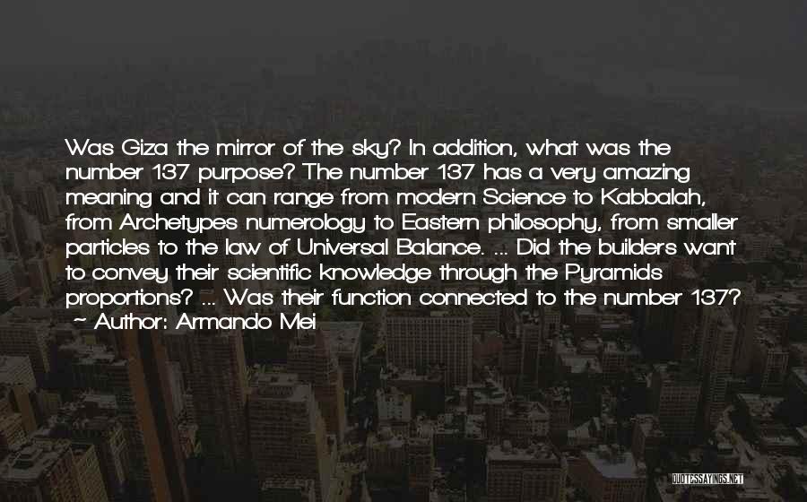 Armando Mei Quotes: Was Giza The Mirror Of The Sky? In Addition, What Was The Number 137 Purpose? The Number 137 Has A