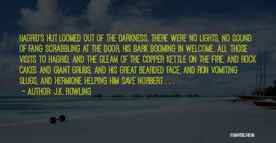 J.K. Rowling Quotes: Hagrid's Hut Loomed Out Of The Darkness. There Were No Lights, No Sound Of Fang Scrabbling At The Door, His