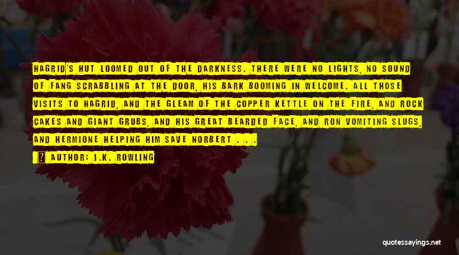 J.K. Rowling Quotes: Hagrid's Hut Loomed Out Of The Darkness. There Were No Lights, No Sound Of Fang Scrabbling At The Door, His
