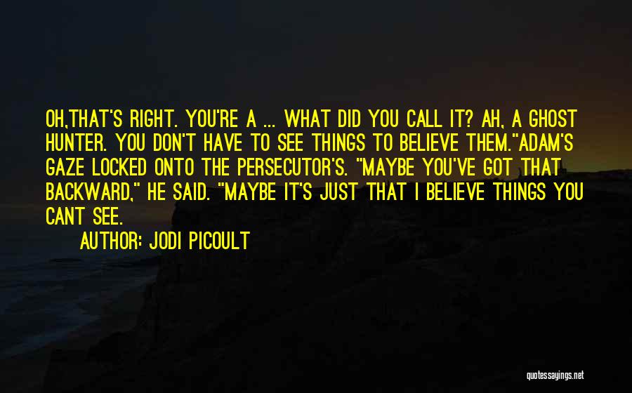 Jodi Picoult Quotes: Oh,that's Right. You're A ... What Did You Call It? Ah, A Ghost Hunter. You Don't Have To See Things
