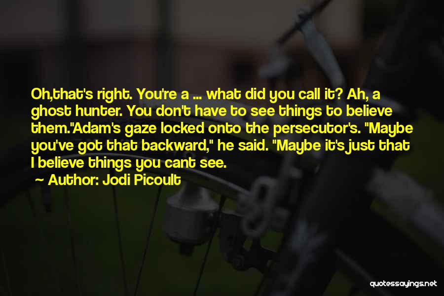 Jodi Picoult Quotes: Oh,that's Right. You're A ... What Did You Call It? Ah, A Ghost Hunter. You Don't Have To See Things