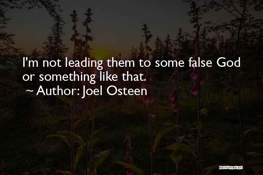 Joel Osteen Quotes: I'm Not Leading Them To Some False God Or Something Like That.