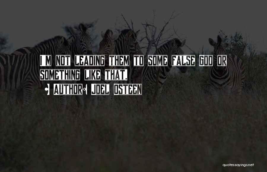 Joel Osteen Quotes: I'm Not Leading Them To Some False God Or Something Like That.