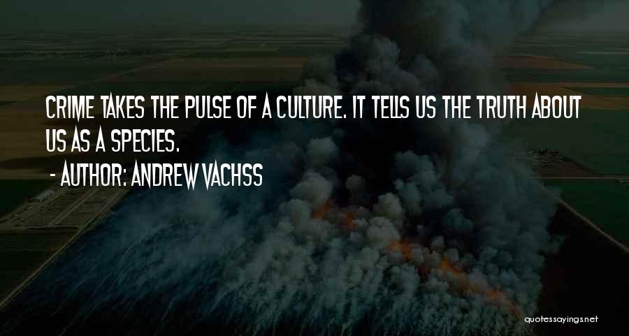 Andrew Vachss Quotes: Crime Takes The Pulse Of A Culture. It Tells Us The Truth About Us As A Species.