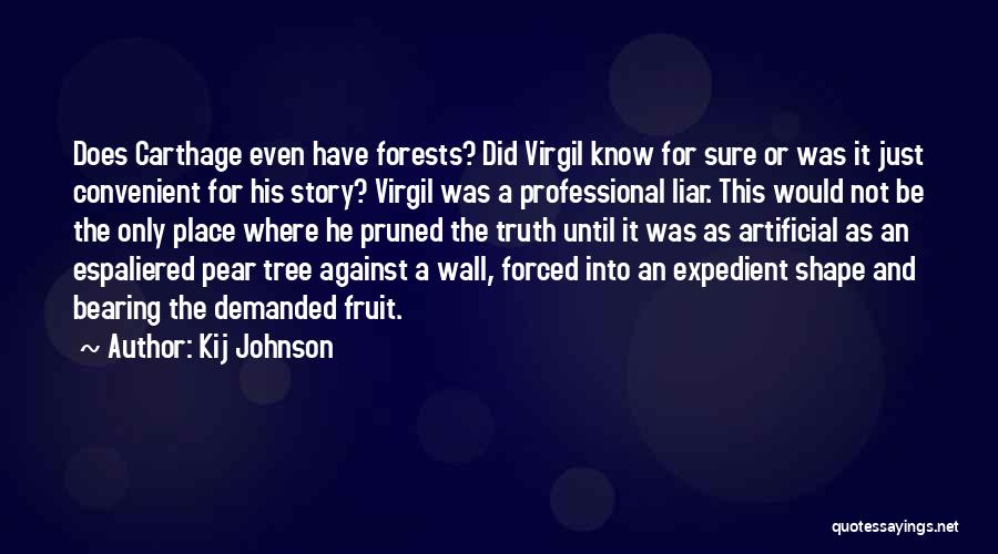 Kij Johnson Quotes: Does Carthage Even Have Forests? Did Virgil Know For Sure Or Was It Just Convenient For His Story? Virgil Was