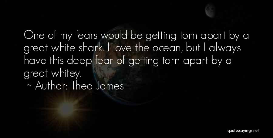 Theo James Quotes: One Of My Fears Would Be Getting Torn Apart By A Great White Shark. I Love The Ocean, But I