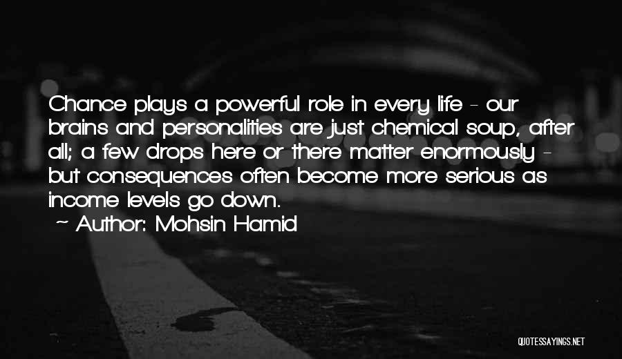 Mohsin Hamid Quotes: Chance Plays A Powerful Role In Every Life - Our Brains And Personalities Are Just Chemical Soup, After All; A