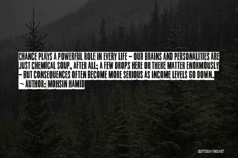 Mohsin Hamid Quotes: Chance Plays A Powerful Role In Every Life - Our Brains And Personalities Are Just Chemical Soup, After All; A