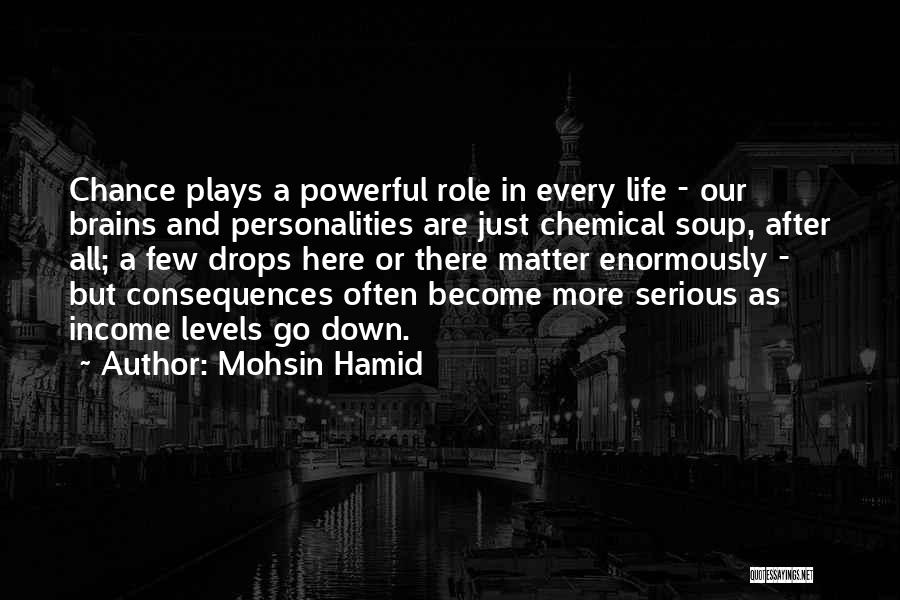 Mohsin Hamid Quotes: Chance Plays A Powerful Role In Every Life - Our Brains And Personalities Are Just Chemical Soup, After All; A