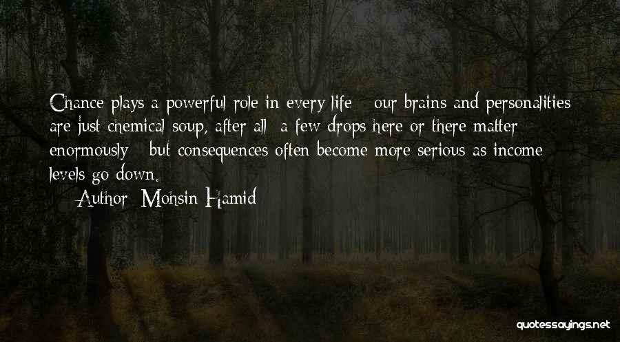 Mohsin Hamid Quotes: Chance Plays A Powerful Role In Every Life - Our Brains And Personalities Are Just Chemical Soup, After All; A