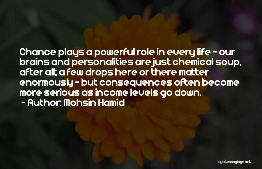 Mohsin Hamid Quotes: Chance Plays A Powerful Role In Every Life - Our Brains And Personalities Are Just Chemical Soup, After All; A