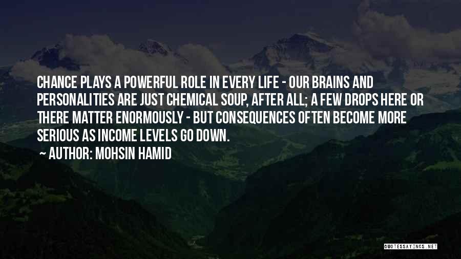 Mohsin Hamid Quotes: Chance Plays A Powerful Role In Every Life - Our Brains And Personalities Are Just Chemical Soup, After All; A