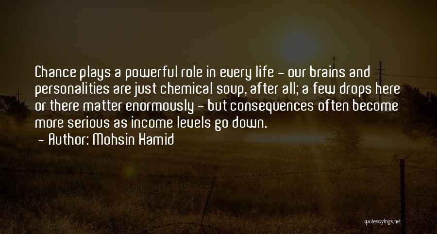 Mohsin Hamid Quotes: Chance Plays A Powerful Role In Every Life - Our Brains And Personalities Are Just Chemical Soup, After All; A
